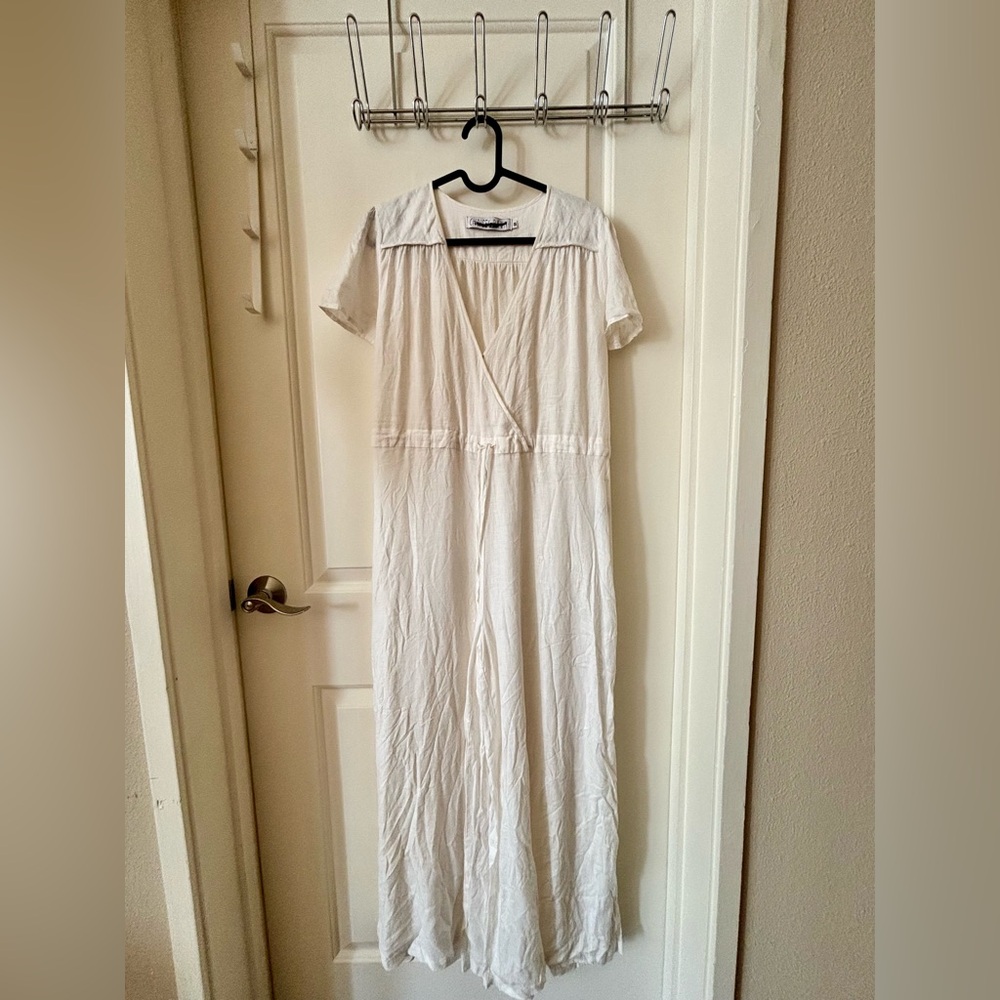 Christy Dawn Ivory Linen Jumpsuit
